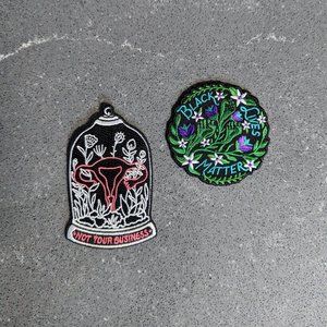 2-PACK Patches BLM Feminist Punk Battle Jacket Embroidered Leftist